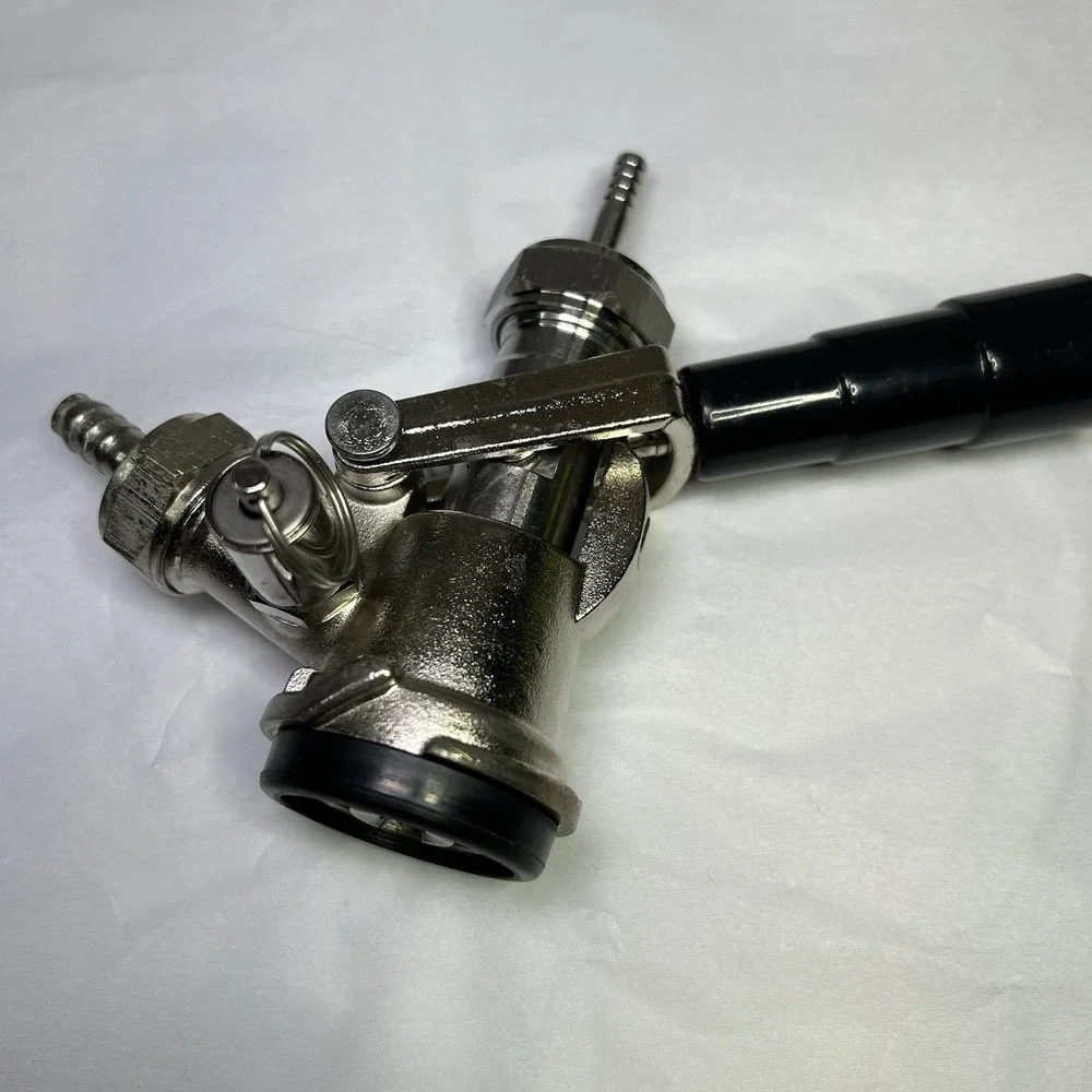 New D-Keg Coupler Tap Head Beer‎ Pull Turn Moving Black Plastic Knob